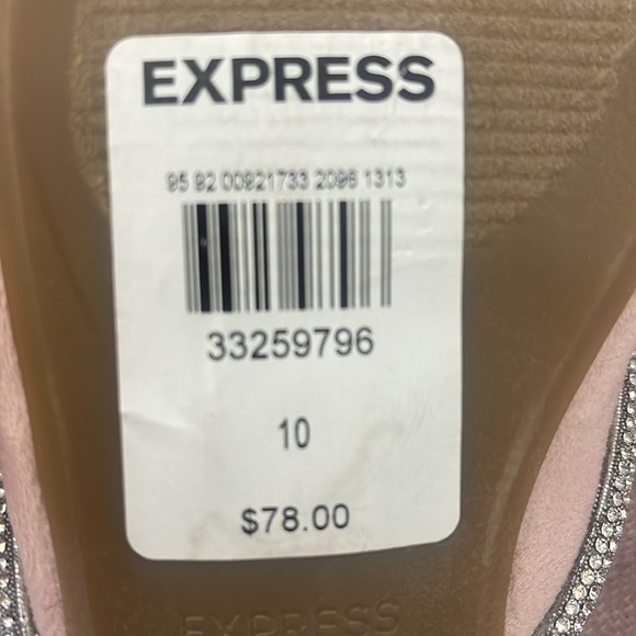 Express Size 10 women’s sparkle baby pink flats - Picture 3 of 3